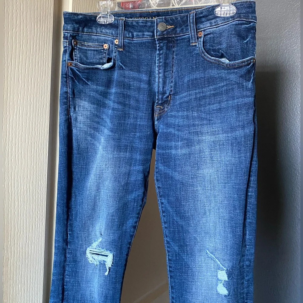 American Eagle Outfitters Men’s Slim Straight Jeans Next Level Flex - Picture 2 of 8